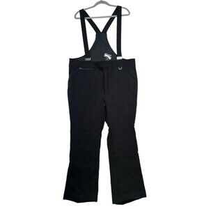 Fera Mens Suspender Ski Pants 42R Black Wool Blend Swiss Fabric